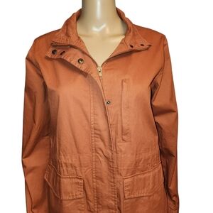 E & M Womens Burnt Orange Utility Jacket Size S